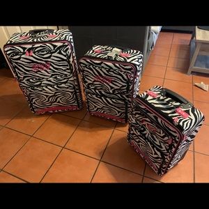 3 piece Zebra Suitcase Set